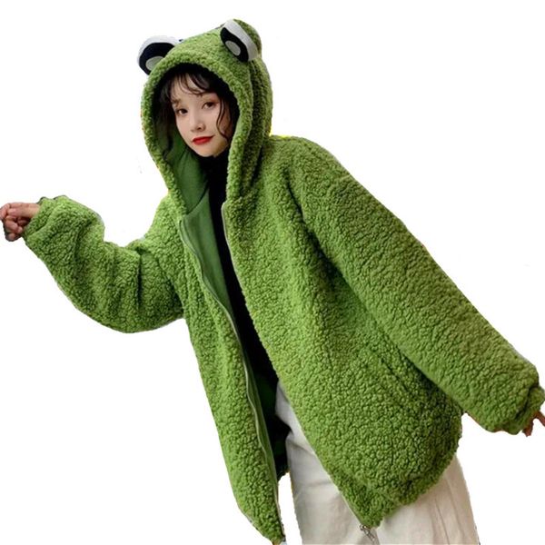 2022 autumn winter frog eyes hooded sweatshirt zip-up plush fleece oversized hoodies women thicken keep warm kawaii outwear top, Black
2022 autumn winter frog eyes hooded sweatshirt zip-up plush fleece oversized hoodies women thicken keep warm kawaii outwear top, Black