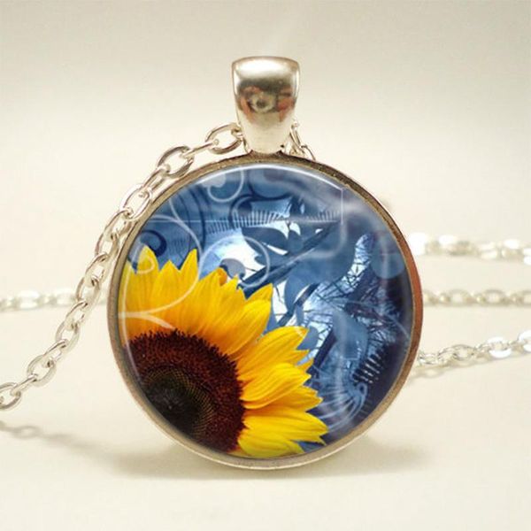 sunflower flower time gemstone glass pendant necklace jewelry wedding gifts for guests party favor
sunflower flower time gemstone glass pendant necklace jewelry wedding gifts for guests party favor
