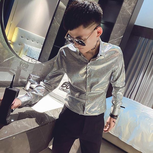 men's casual shirts summer smart guy shirt long sleeve fashion trendy handsome social slim-fitting hair stylist, White;black
men's casual shirts summer smart guy shirt long sleeve fashion trendy handsome social slim-fitting hair stylist, White;black