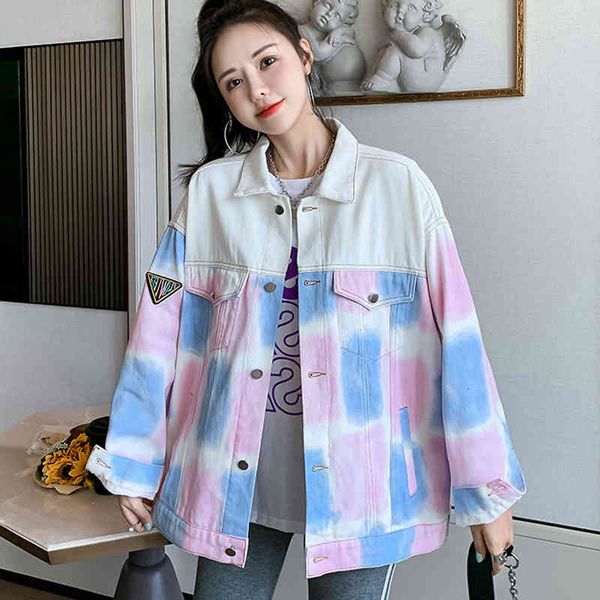 women's jackets casual women's jean jacket with tie-dye, spring and fall, loose korean design, niche fashion, degrad e color 1ovu, Black;brown
women's jackets casual women's jean jacket with tie-dye, spring and fall, loose korean design, niche fashion, degrad e color 1ovu, Black;brown