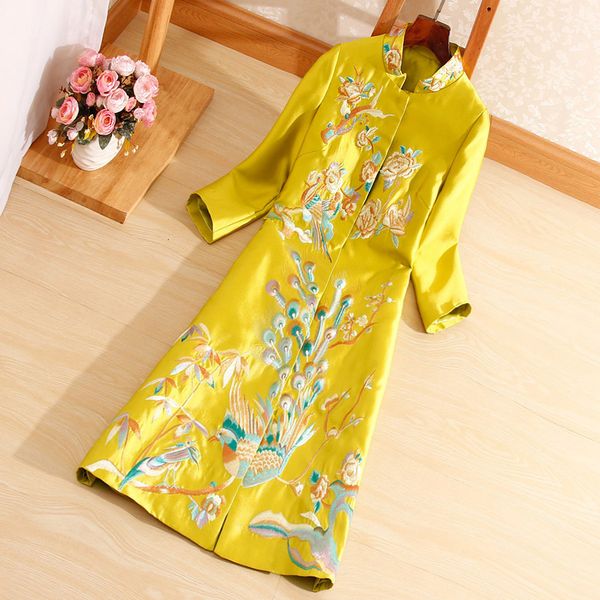 dress high-end elegant lady outerwear autumn chinese style embroidery peacock retro women vintage loose trench coat female s-xxxl, Black;gray
dress high-end elegant lady outerwear autumn chinese style embroidery peacock retro women vintage loose trench coat female s-xxxl, Black;gray