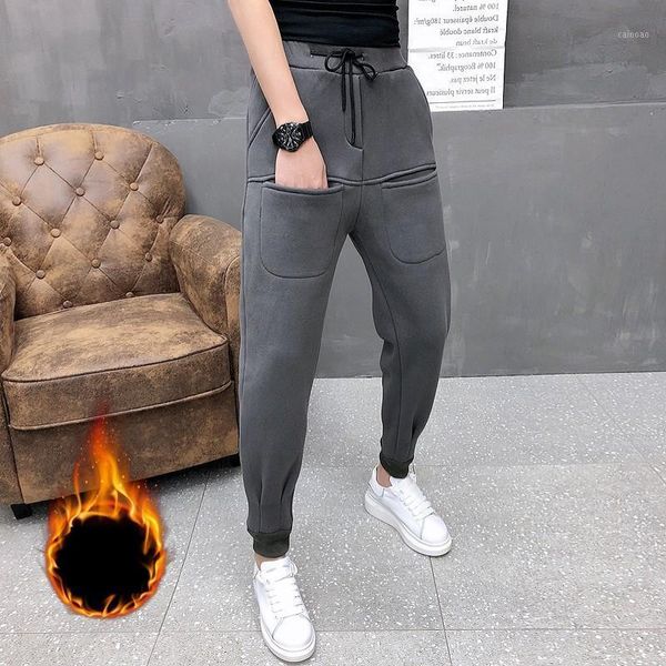 men's pants dark gray men joggers fashion 2021 thick warm sweatpants loose all match front pocket casual winter trousers man, Black
men's pants dark gray men joggers fashion 2021 thick warm sweatpants loose all match front pocket casual winter trousers man, Black