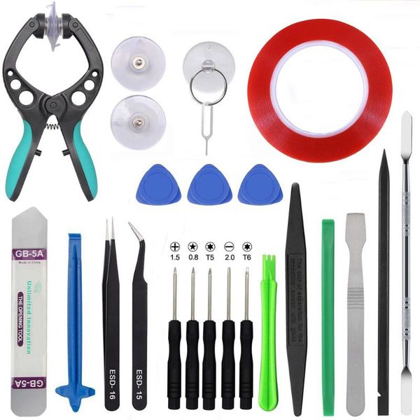 professional hand tool sets 24pcs cell phone repair kit, screen opening, with screwdriver and double-sided tape
professional hand tool sets 24pcs cell phone repair kit, screen opening, with screwdriver and double-sided tape