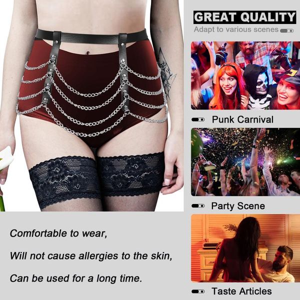 belts fashion punk nightclub rave buttocks harness lingerie metal chain mini skirt women leather body dance clothing fetish, Black;brown
belts fashion punk nightclub rave buttocks harness lingerie metal chain mini skirt women leather body dance clothing fetish, Black;brown