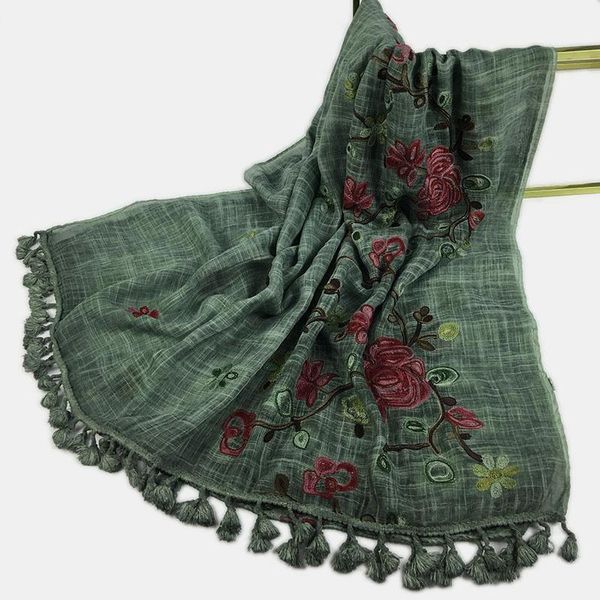scarves 2021 autumn winter for women shawls and wraps embroider green floral hijab stole pashmina cotton foulards muslim, Blue;gray
scarves 2021 autumn winter for women shawls and wraps embroider green floral hijab stole pashmina cotton foulards muslim, Blue;gray