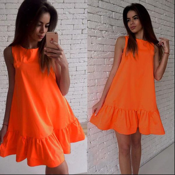 summer fashion solid color fold womens dress o neck sleeveless mini casual loose off shoulder female dresses vestidos, Black;gray
summer fashion solid color fold womens dress o neck sleeveless mini casual loose off shoulder female dresses vestidos, Black;gray