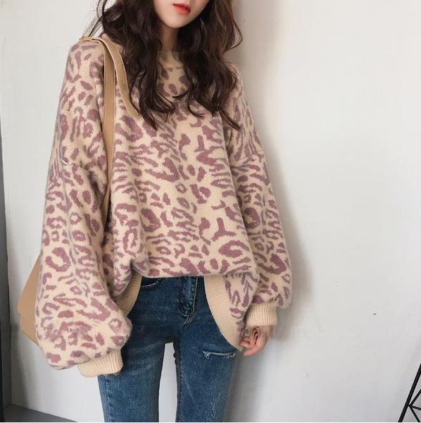 women's sweaters autumn winter knitted sweater leopard pullover women long sleeve oversized clothes 2021 sueter mujer pph2108, White;black
women's sweaters autumn winter knitted sweater leopard pullover women long sleeve oversized clothes 2021 sueter mujer pph2108, White;black