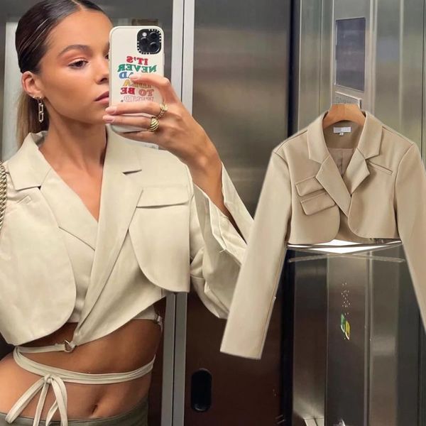 women's suits & blazers withered ins blogger england style high street vintage short bandage blazer women mujer 2021 jackets top, White;black
women's suits & blazers withered ins blogger england style high street vintage short bandage blazer women mujer 2021 jackets top, White;black