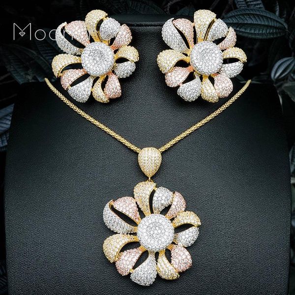 earrings & necklace modemangel big blooming flower copper cubic zircon pendant and earring women jewelry wedding brinco, Silver
earrings & necklace modemangel big blooming flower copper cubic zircon pendant and earring women jewelry wedding brinco, Silver