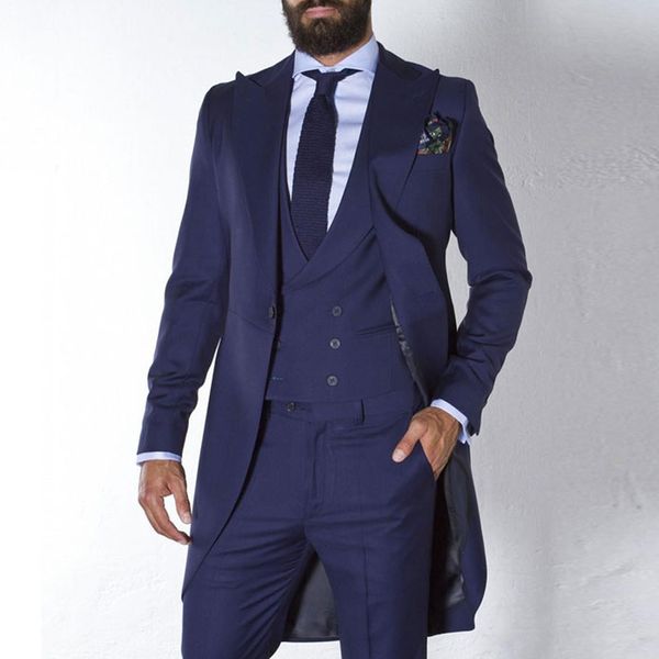 men's suits & blazers navy blue tailcoat men for wedding custom made groom tuxedos long male fashion blazer 3 pieces groomsmen costume, White;black
men's suits & blazers navy blue tailcoat men for wedding custom made groom tuxedos long male fashion blazer 3 pieces groomsmen costume, White;black