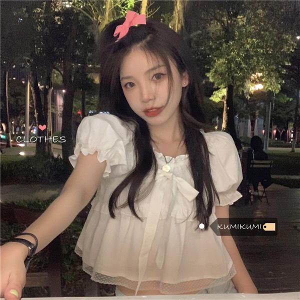 women's blouses & shirts french short bubble sleeve design sweet and spicy shirt summer crowd exposed navel white
women's blouses & shirts french short bubble sleeve design sweet and spicy shirt summer crowd exposed navel white