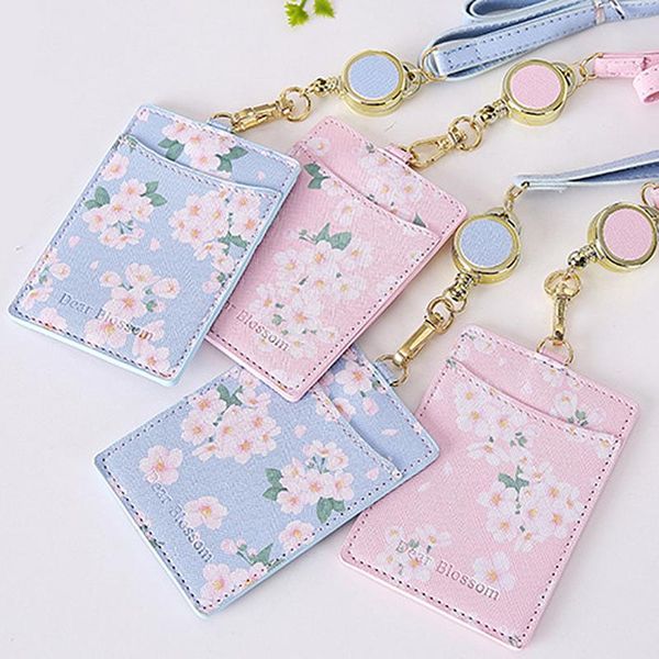 card holders cherry flowers pu holder retractable lanyard 2 bits bag women identity badge reel rope case id ic, Brown;gray
card holders cherry flowers pu holder retractable lanyard 2 bits bag women identity badge reel rope case id ic, Brown;gray