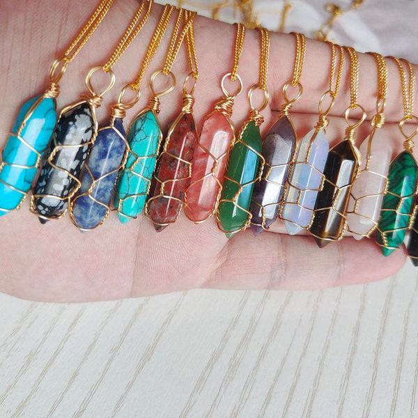 chains reiki healing jewelry natural stone pendant wire wrap hexagonal amethysts quartz crystal necklace gold chain necklac for woman, Silver
chains reiki healing jewelry natural stone pendant wire wrap hexagonal amethysts quartz crystal necklace gold chain necklac for woman, Silver