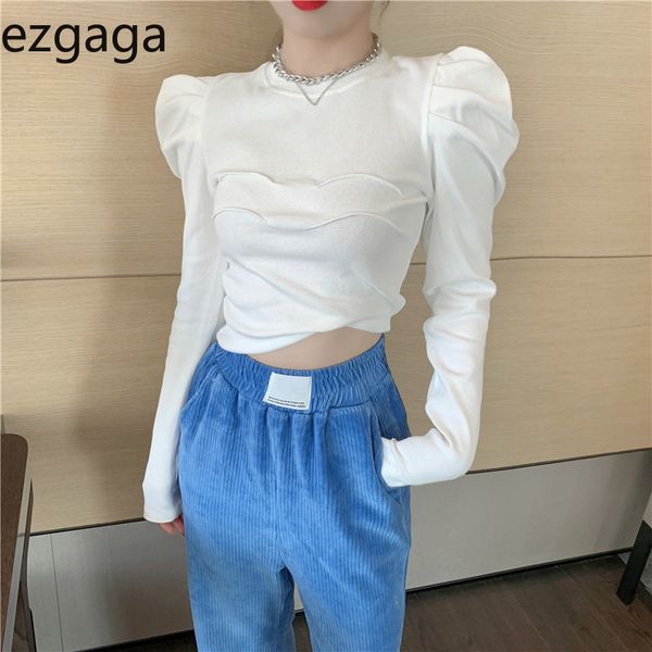 ezgaga knitted crop women base autumn winter new long puff sleeve o-neck slim elegant ladies tshirts fashion 210430, White
ezgaga knitted crop women base autumn winter new long puff sleeve o-neck slim elegant ladies tshirts fashion 210430, White
