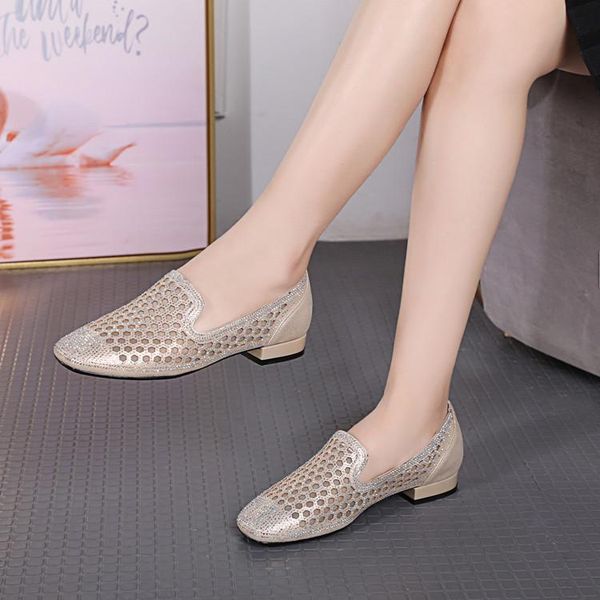 sandals gktinoo large size mesh hollow rhinestone shoes woman summer fashion comfort low heel, Black 
sandals gktinoo large size mesh hollow rhinestone shoes woman summer fashion comfort low heel, Black