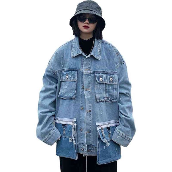 women's fur & faux spring autumn removable pocket denim jacket women streetwearcasual loose single-breasted washed vintage jeans c, Black
women's fur & faux spring autumn removable pocket denim jacket women streetwearcasual loose single-breasted washed vintage jeans c, Black