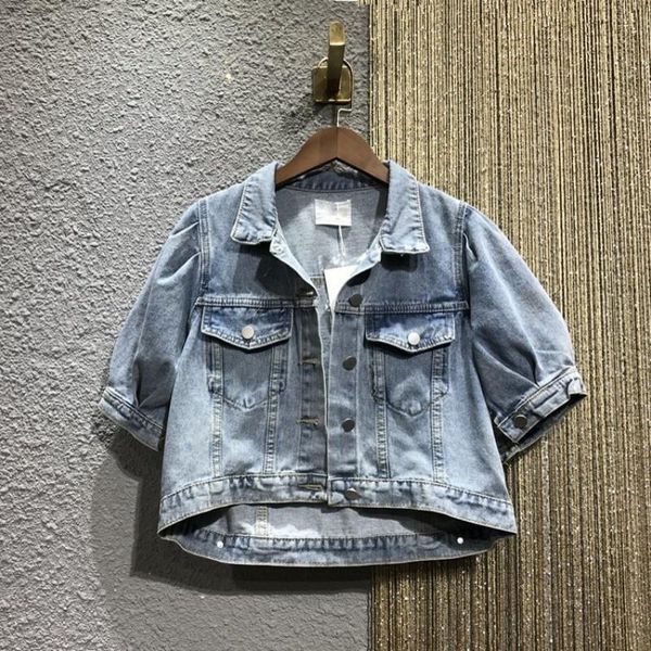 women's jackets diamonds tassel denim coat women summer puff short sleeve fashion single breasted cropped jacket female s, Black;brown
women's jackets diamonds tassel denim coat women summer puff short sleeve fashion single breasted cropped jacket female s, Black;brown