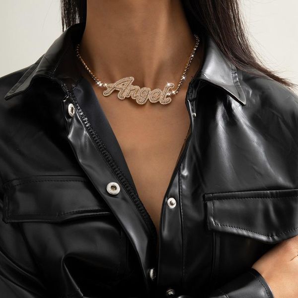 hip hop simplicity letter necklace choker fashion rhinestone nasty angel baby pendants neck chain charm party pendant necklaces, Silver
hip hop simplicity letter necklace choker fashion rhinestone nasty angel baby pendants neck chain charm party pendant necklaces, Silver