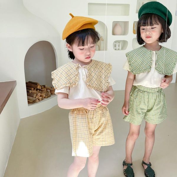 korea style girls 2 pcs set plaid shirt +plaid shorts summer cotton kids suit 1-6 years clothing sets, White
korea style girls 2 pcs set plaid shirt +plaid shorts summer cotton kids suit 1-6 years clothing sets, White