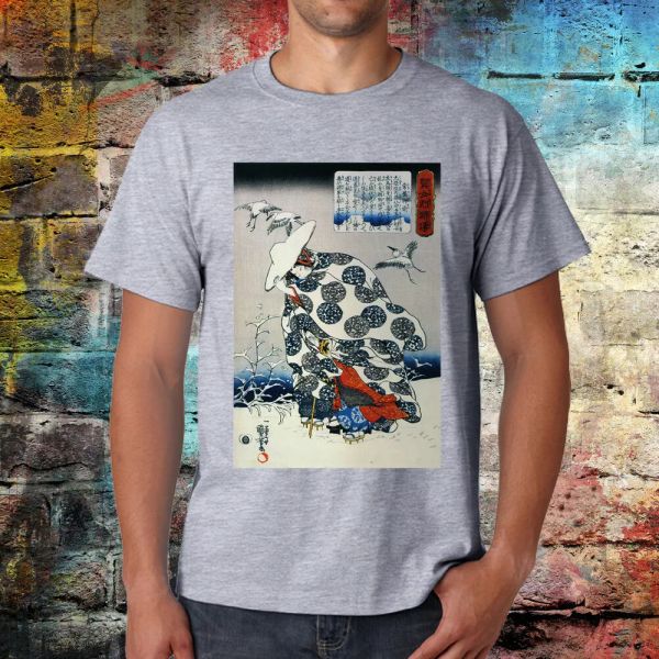 japanese t-shirt, samurai tee, illustration tee, vintage japanese graphic tee, White;black 
japanese t-shirt, samurai tee, illustration tee, vintage japanese graphic tee, White;black