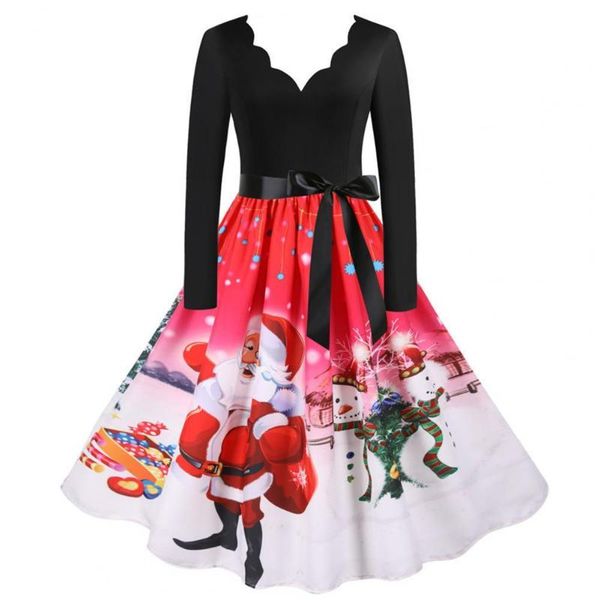 casual dresses vintage v neck large swing polyester christmas printed pleated women years party dress clothing vestido, Black;gray
casual dresses vintage v neck large swing polyester christmas printed pleated women years party dress clothing vestido, Black;gray