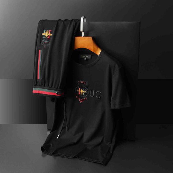 tracksuits sport suit fashion classic iuiug men's short sleeve trousers casual design little bee embroidery trend, Gray
tracksuits sport suit fashion classic iuiug men's short sleeve trousers casual design little bee embroidery trend, Gray
