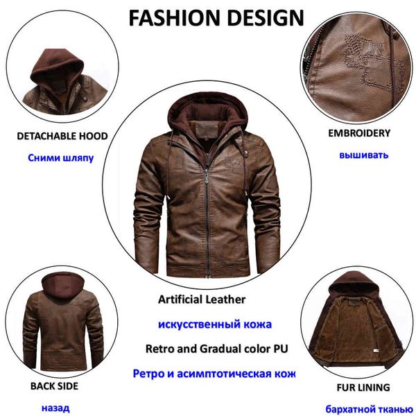 men's jackets hooded motorcycle leather fall/winter fleece zipper pu brown vintage slim clothing biker bomber lyhf, Black;brown
men's jackets hooded motorcycle leather fall/winter fleece zipper pu brown vintage slim clothing biker bomber lyhf, Black;brown