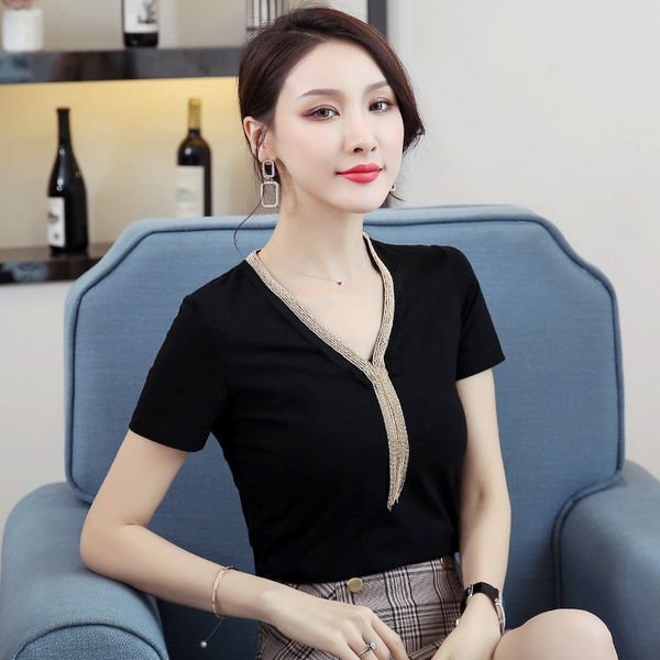 ballroom dance competition costume women latin dancewear v-neck tassel t-shirt wild slim short sleeve shirt py085, Black;red
ballroom dance competition costume women latin dancewear v-neck tassel t-shirt wild slim short sleeve shirt py085, Black;red