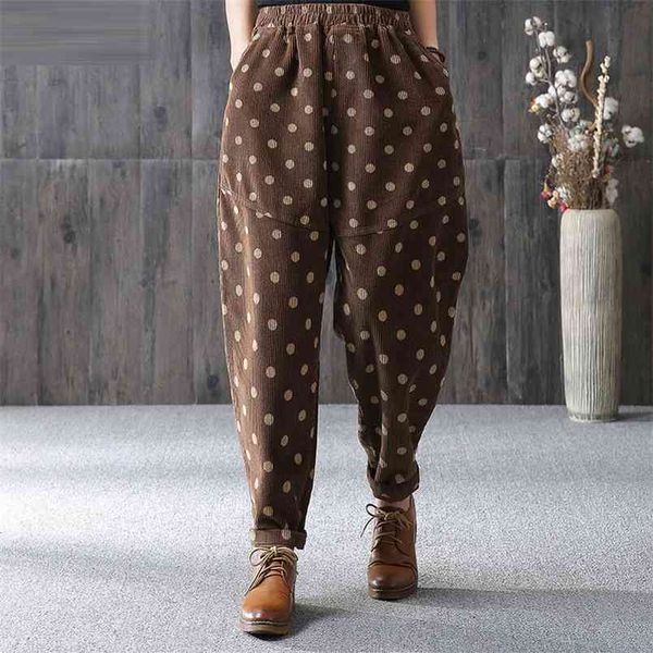 autumn arrival women elastic waist dot print corduroy harem pants all-matched casual loose plus size trousers d466 210512, Black;white
autumn arrival women elastic waist dot print corduroy harem pants all-matched casual loose plus size trousers d466 210512, Black;white