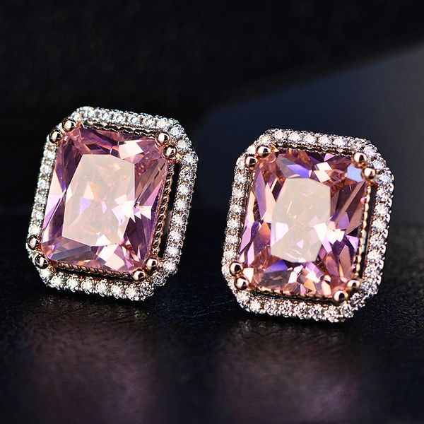 stud 925 sterling silver wedding earrings for women pink rectangle quartz anniversary party gift romantic jewelry, Golden;silver
stud 925 sterling silver wedding earrings for women pink rectangle quartz anniversary party gift romantic jewelry, Golden;silver