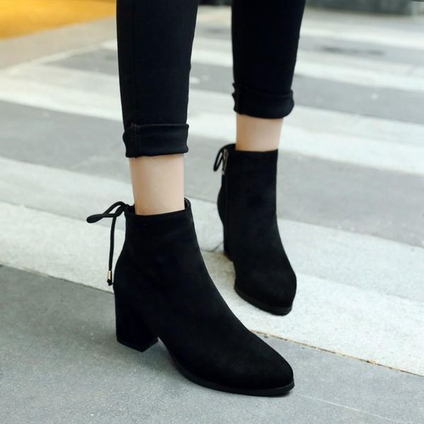 boots big size 11-17 women shoes ankle for ladies back bow tie with metal pendant side zipper, Black
boots big size 11-17 women shoes ankle for ladies back bow tie with metal pendant side zipper, Black