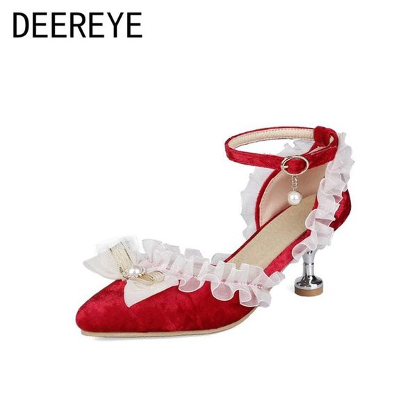 dress shoes fashion velvet lolita girls cosplay party princess ankle strap pearls white lace bowknot 6cm strange high heel pointed toe, Black
dress shoes fashion velvet lolita girls cosplay party princess ankle strap pearls white lace bowknot 6cm strange high heel pointed toe, Black