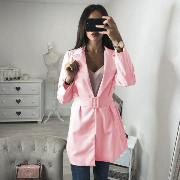 women's suits & blazers womens coats casual women sashes solid notched office lady woman blazer feminino winter cardigans jacket loose, White;black
women's suits & blazers womens coats casual women sashes solid notched office lady woman blazer feminino winter cardigans jacket loose, White;black