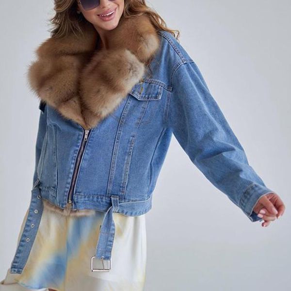 women's jackets conkor fashion diagonal large fur collar patchwork denim women elegant zipper coats short ladies, Black;brown
women's jackets conkor fashion diagonal large fur collar patchwork denim women elegant zipper coats short ladies, Black;brown