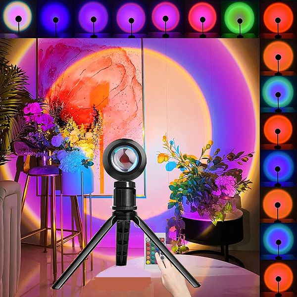 LED RGB Sunset Light USB Rainbow Projector Atmosphere Romantic Projection with Tripod Stand or Adjustable Neck 16 Colors Remote
LED RGB Sunset Light USB Rainbow Projector Atmosphere Romantic Projection with Tripod Stand or Adjustable Neck 16 Colors Remote