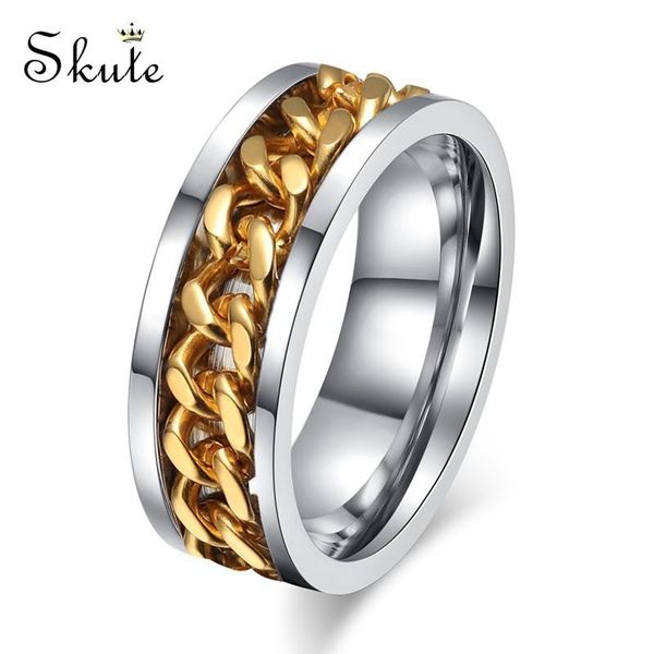 cluster rings skute 8mm titanium steel gold color chain rotating for men punk rock spinner ring personalized jewelry bague male anillos, Golden;silver
cluster rings skute 8mm titanium steel gold color chain rotating for men punk rock spinner ring personalized jewelry bague male anillos, Golden;silver