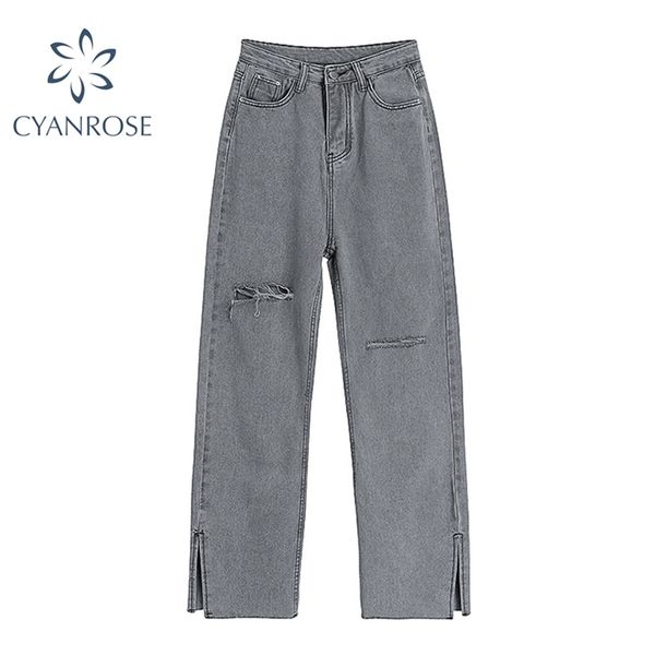 high waist grey ripped jeans women streetwear baggy harajuku wide leg female trousers vintage straight long pants 210922, Blue
high waist grey ripped jeans women streetwear baggy harajuku wide leg female trousers vintage straight long pants 210922, Blue