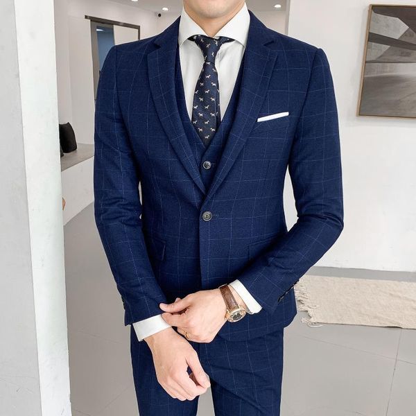 men's suits & blazers spot suit three-piece business casual professional formal wear groomsmen plaid men wedding, White;black
men's suits & blazers spot suit three-piece business casual professional formal wear groomsmen plaid men wedding, White;black