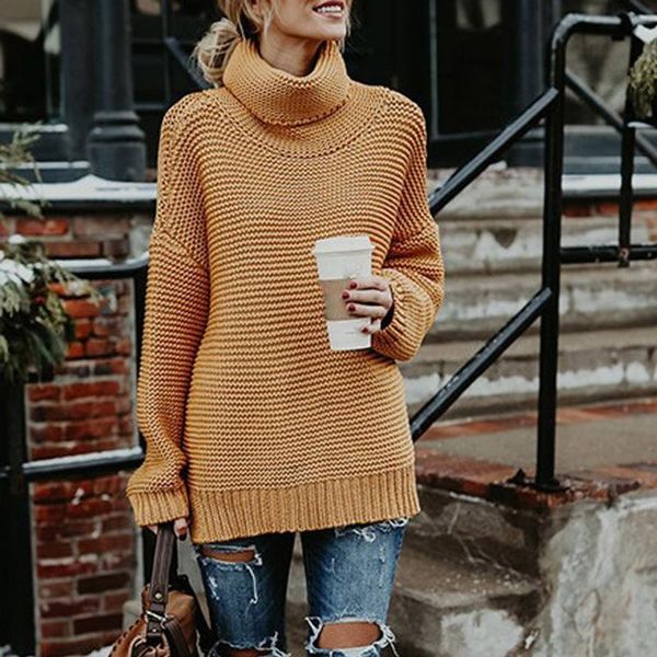 Women's Sweaters Thick Line Long Sleeve Knitted Turtleneck Tops Solid Color Korean Style Streetwear Pullover MQWF, White;black
Women's Sweaters Thick Line Long Sleeve Knitted Turtleneck Tops Solid Color Korean Style Streetwear Pullover MQWF, White;black