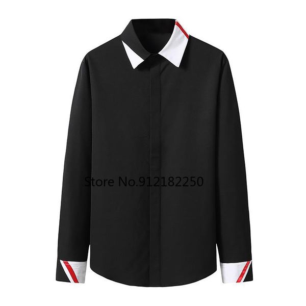 men's casual shirts black slim fit long sleeve patchwork shirt men 2021 autumn button up mens business work tuxedo dress xxl, White;black
men's casual shirts black slim fit long sleeve patchwork shirt men 2021 autumn button up mens business work tuxedo dress xxl, White;black