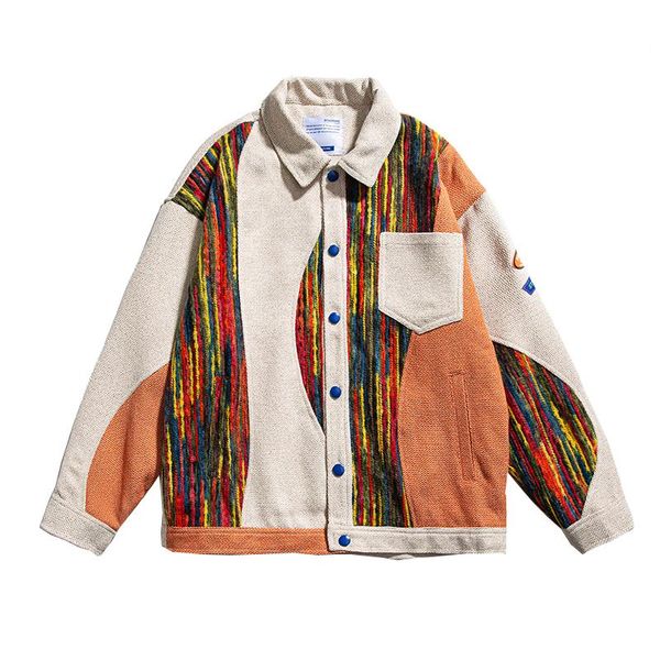 men's jackets 2021 spring color block face streetwear casual jacket printed lapel polyester loose large size 2xl men, Black;brown
men's jackets 2021 spring color block face streetwear casual jacket printed lapel polyester loose large size 2xl men, Black;brown