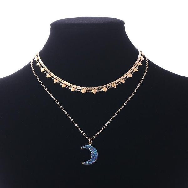 pendant necklaces multi-layer colored crescent moon necklace fashion handmade clavicle chain heart for women elegant neck jewelry xl778, Silver
pendant necklaces multi-layer colored crescent moon necklace fashion handmade clavicle chain heart for women elegant neck jewelry xl778, Silver