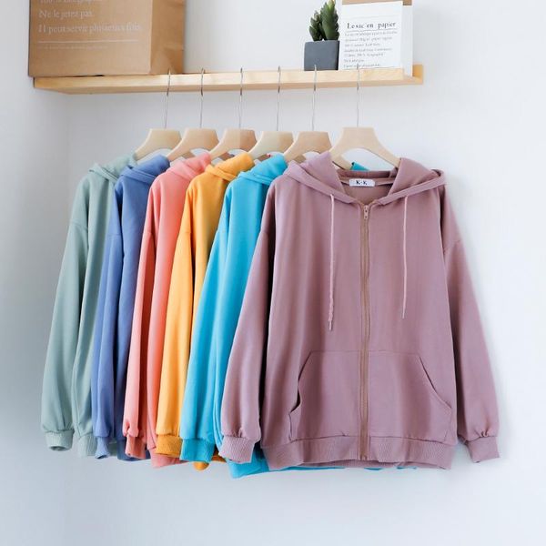 women's hoodies & sweatshirts loose korean 2021 women sweatshirt autumn solid oversized zip up hoodie plus size 12 colors long-sleeved, Black
women's hoodies & sweatshirts loose korean 2021 women sweatshirt autumn solid oversized zip up hoodie plus size 12 colors long-sleeved, Black