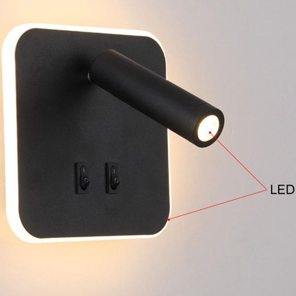 spotlights led wall lamps reading light mounted bedside el guest room bed headboard book read with switch#g3
spotlights led wall lamps reading light mounted bedside el guest room bed headboard book read with switch#g3