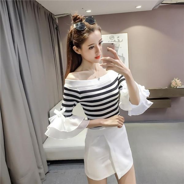 women's sweaters missoov hipster vestidos designer women striped knitting sweater ruffles summer autumn style brand slash neck, White;black
women's sweaters missoov hipster vestidos designer women striped knitting sweater ruffles summer autumn style brand slash neck, White;black