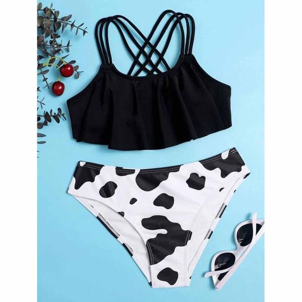 one-pieces crisscross back girl swimsuit kids 8-13 years teenage bikini cow print two piece children's swimwear bathing suit, Black
one-pieces crisscross back girl swimsuit kids 8-13 years teenage bikini cow print two piece children's swimwear bathing suit, Black