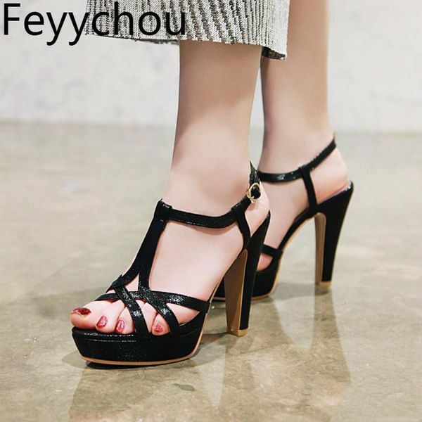 dress shoes women's sandals buckle peep toe platform super high heel pu thick 2021 fashion party black silver big size 34-43
dress shoes women's sandals buckle peep toe platform super high heel pu thick 2021 fashion party black silver big size 34-43