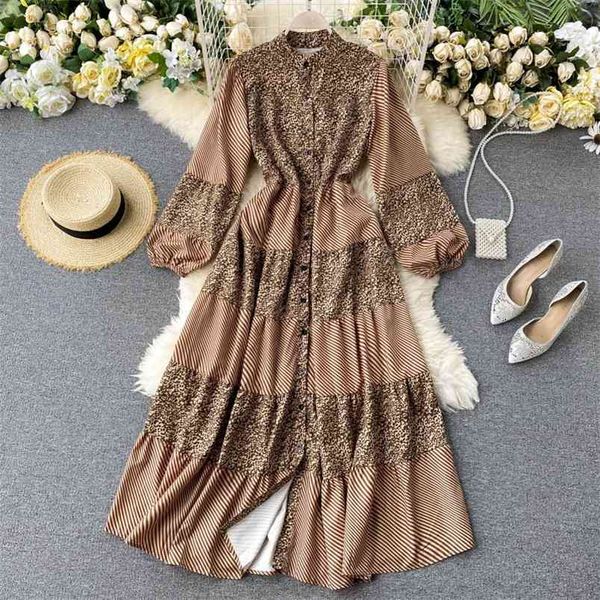 spring autumn women's dress french retro round neck leopard stitching long sleeve slimming female es ll696 210506, Black;gray
spring autumn women's dress french retro round neck leopard stitching long sleeve slimming female es ll696 210506, Black;gray