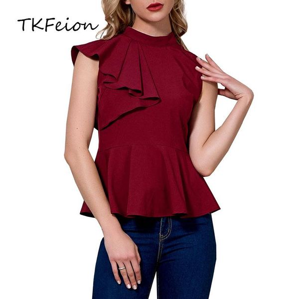 women's blouses & shirts womens summer blouse solid burgundy white navy sleeveless ruffles 2021 fashion office ladies slim style female
women's blouses & shirts womens summer blouse solid burgundy white navy sleeveless ruffles 2021 fashion office ladies slim style female