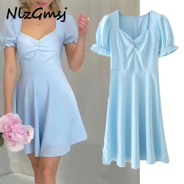 dres square collar pleating blue a line female puff sleeve clothes leisure lady loose vestido 06 210628, Black;gray
dres square collar pleating blue a line female puff sleeve clothes leisure lady loose vestido 06 210628, Black;gray